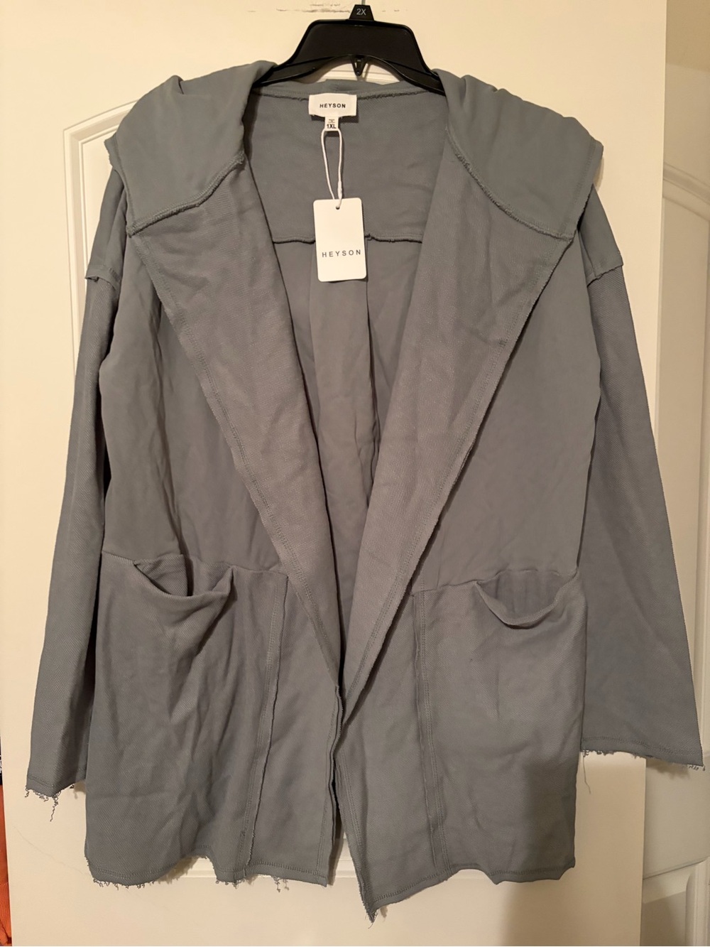 Heyson Lightweight Hooded Utility Jacket in Dusty Blue-Gray